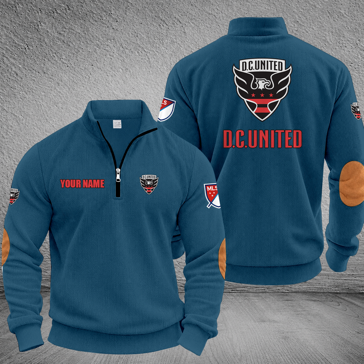 [GOAL DEAL] NEW CUSTOMIZED MLS06 DCU D.C. UNITED MULTICOLOR STRIPED QUATER ZIP SWEATSHIRT