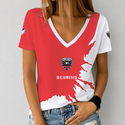 [GOAL DEAL] NEW CUSTOMIZED MLS06 DCU D.C. UNITED V-NECK FEMALE SHIRT