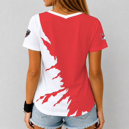 [GOAL DEAL] NEW CUSTOMIZED MLS06 DCU D.C. UNITED V-NECK FEMALE SHIRT