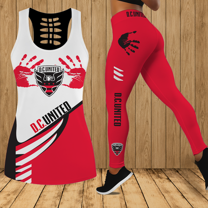 [GOAL DEAL] NEW CUSTOMIZED MLS06 DCU D.C. UNITED HOLLOW TANK TOP & LEGGINGS SET