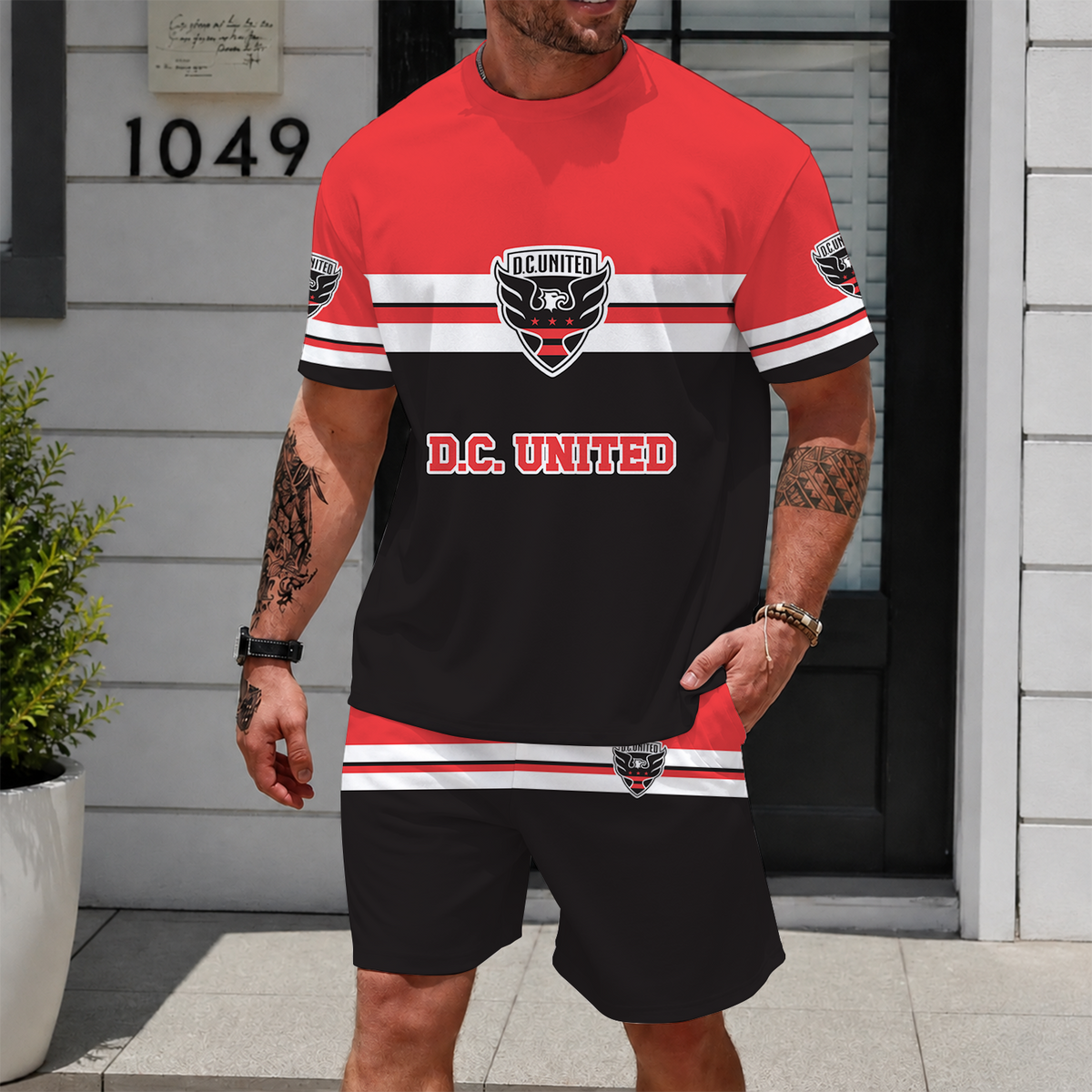 [GOAL DEAL] NEW CUSTOMIZED MLS06 DCU D.C. UNITED UNISEX T-SHIRT & SHORTS SET