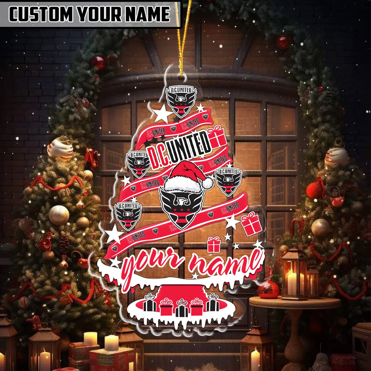 [GOAL DEAL] NEW CUSTOMIZED MLS06 DCU D.C. UNITED CHRISTMAS ACRYLIC ORNAMENT