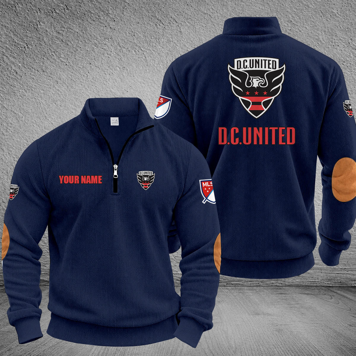 [GOAL DEAL] NEW CUSTOMIZED MLS06 DCU D.C. UNITED MULTICOLOR STRIPED QUATER ZIP SWEATSHIRT