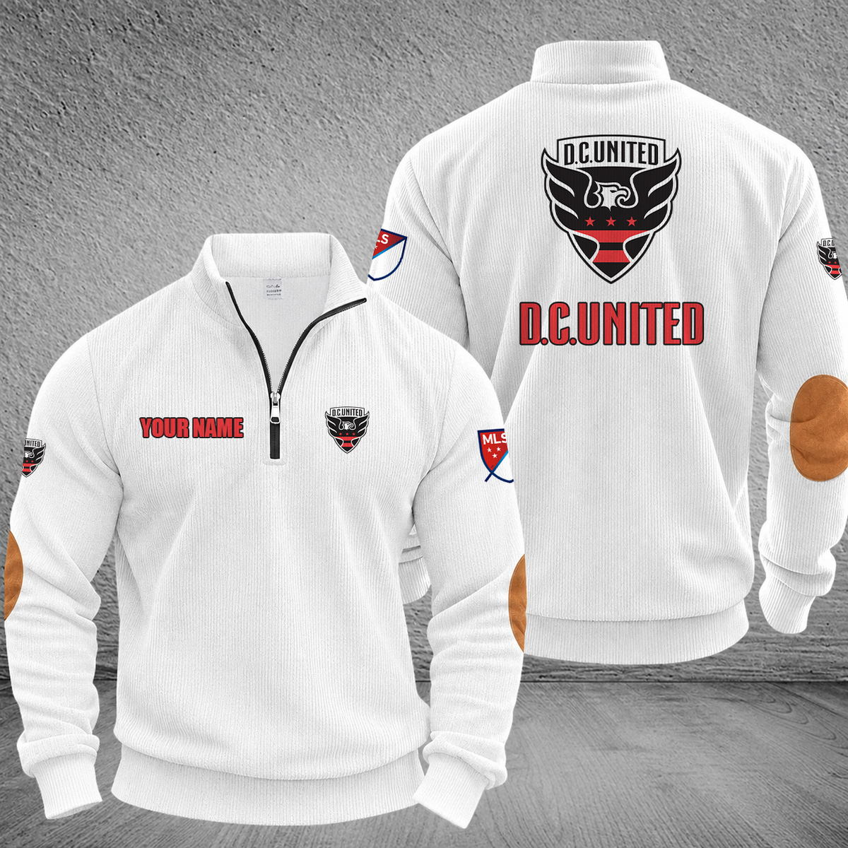 [GOAL DEAL] NEW CUSTOMIZED MLS06 DCU D.C. UNITED MULTICOLOR STRIPED QUATER ZIP SWEATSHIRT