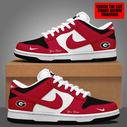 [TOUCHDOWN DEAL]NEW CUSTOMIZED NCAA FBS06 GEB GEORGIA BULLDOGS DUNK LOW SHOES