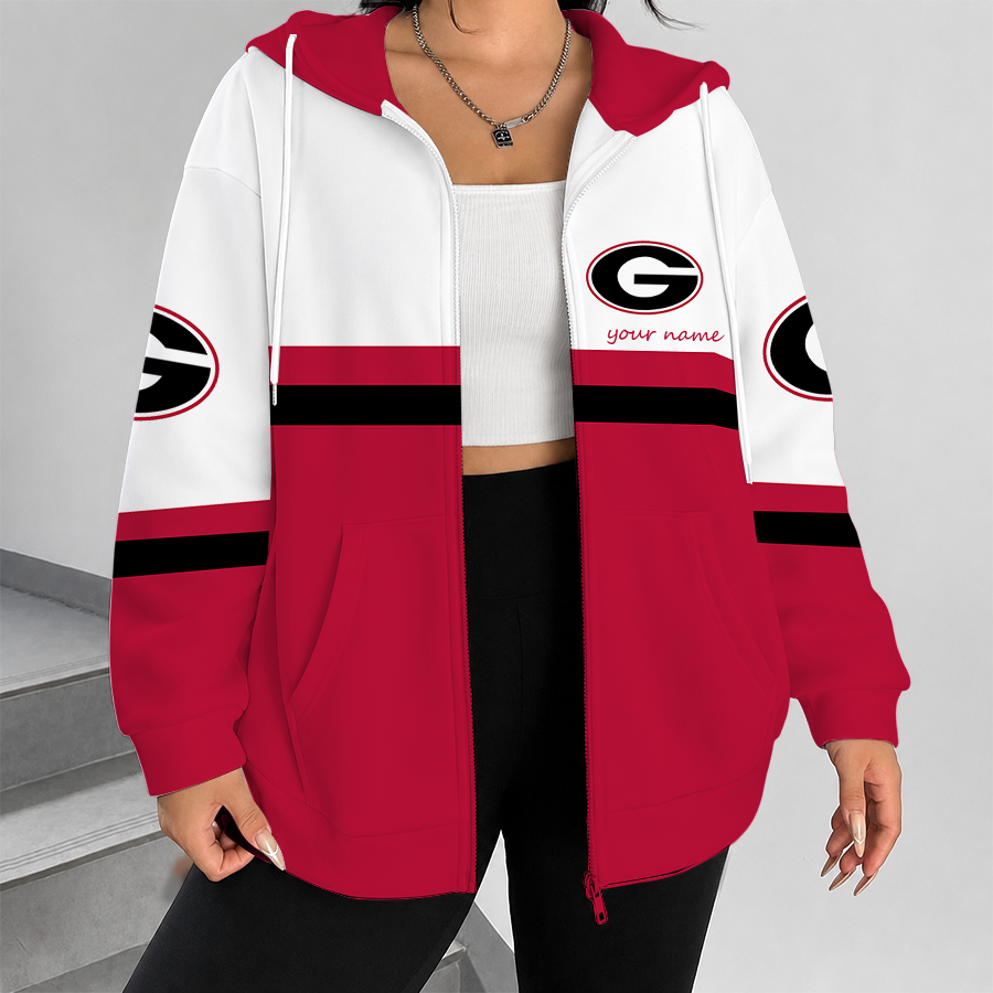 [FAN FAVORITE] NEW CUSTOMIZED NCAA FBS06 GEB GEORGIA BULLDOGS ZIP HOODIE