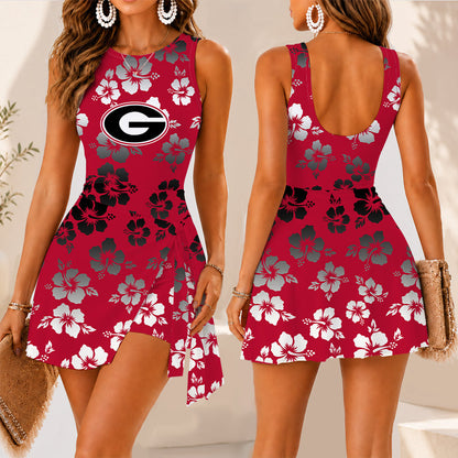 [TOUCHDOWN DEAL] NEW CUSTOMIZED NCAA FBS06 GEB GEORGIA BULLDOGS WOMEN'S SUMMER SKORT DRESS