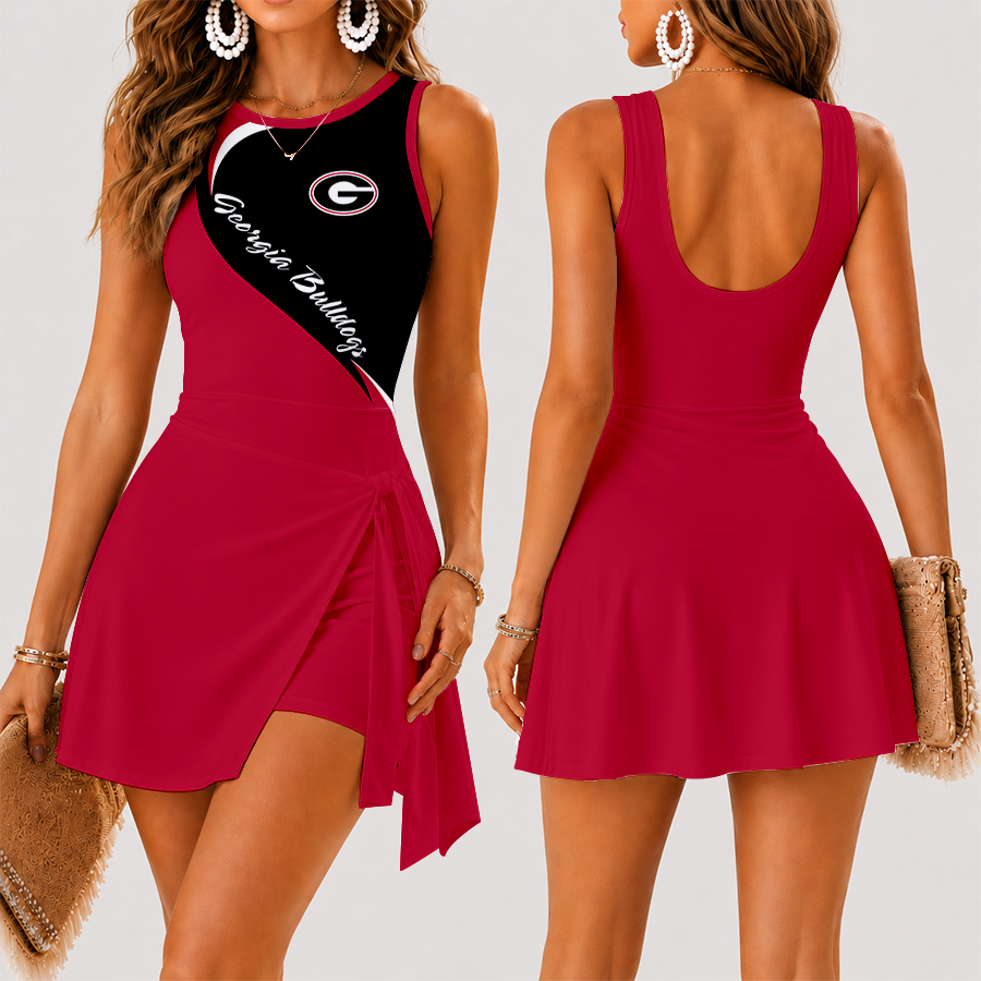 [TOUCHDOWN DEAL] NEW CUSTOMIZED NCAA FBS06 GEB GEORGIA BULLDOGS WOMEN'S SUMMER SKORT DRESS