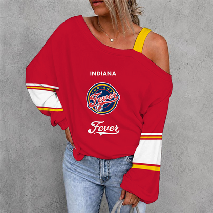 [HOOPS SPECIAL] NEW CUSTOMIZED WNBA06 IDF INDIANA FEVER WOMEN'S OFF-SHOULDER LONG SLEEVE SHIRT