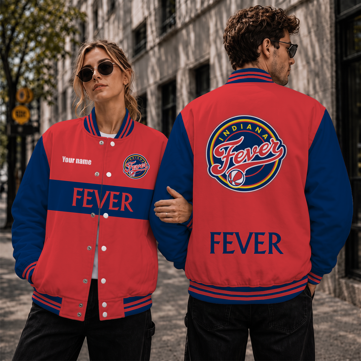 [HOOPS SPECIAL] NEW CUSTOMIZED WNBA06 IDF INDIANA FEVER BASEBALL JACKET, SATIN VARSITY JACKET