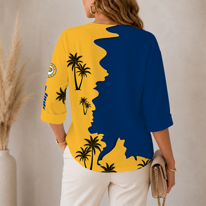 [HOT DEAL] NEW CUSTOMIZED NBA06 IPA INDIANA PACERS WOMEN'S V-NECK LONG SLEEVE SHIRT
