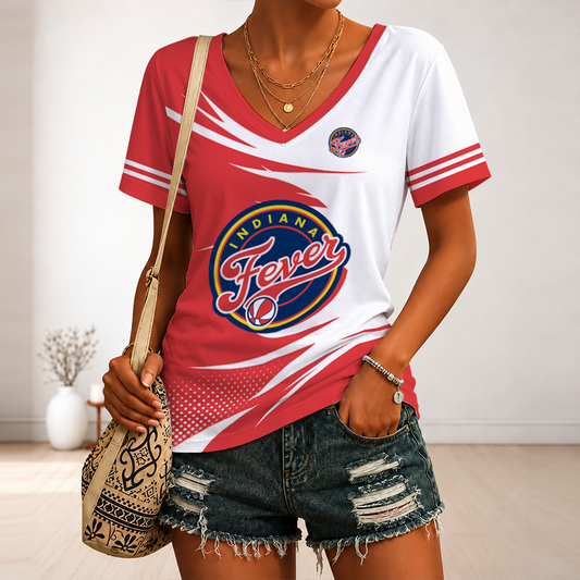 [FAN FAVORITE] NEW CUSTOMIZED WNBA06 IDF INDIANA FEVER V-NECK FEMALE SHIRT