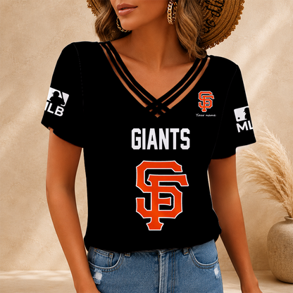 [HOMERUN DEAL] NEW CUSTOMIZED MLB06 SFG SAN FRANCISCO GIANTS V-NECK SHIRT