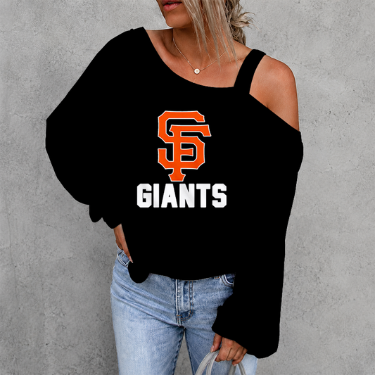 [HOMERUN DEAL] NEW CUSTOMIZED MLB06 SFG SAN FRANCISCO GIANTS WOMEN'S OFF-SHOULDER LONG SLEEVE SHIRT