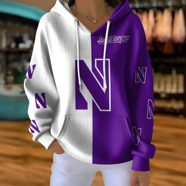 [HOOPS SPECIAL] NEW CUSTOMIZED NCAA CFH06 NOW NORTHWESTERN WILDCATS RIBBED HOODIE & SWEATSHIRT