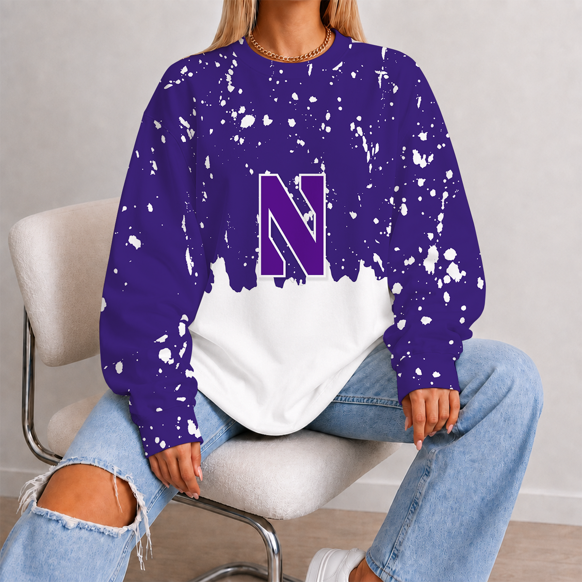 [HOOPS SPECIAL] NEW CUSTOMIZED NCAA CFH06 NOW NORTHWESTERN WILDCATS UNISEX SWEATSHIRT