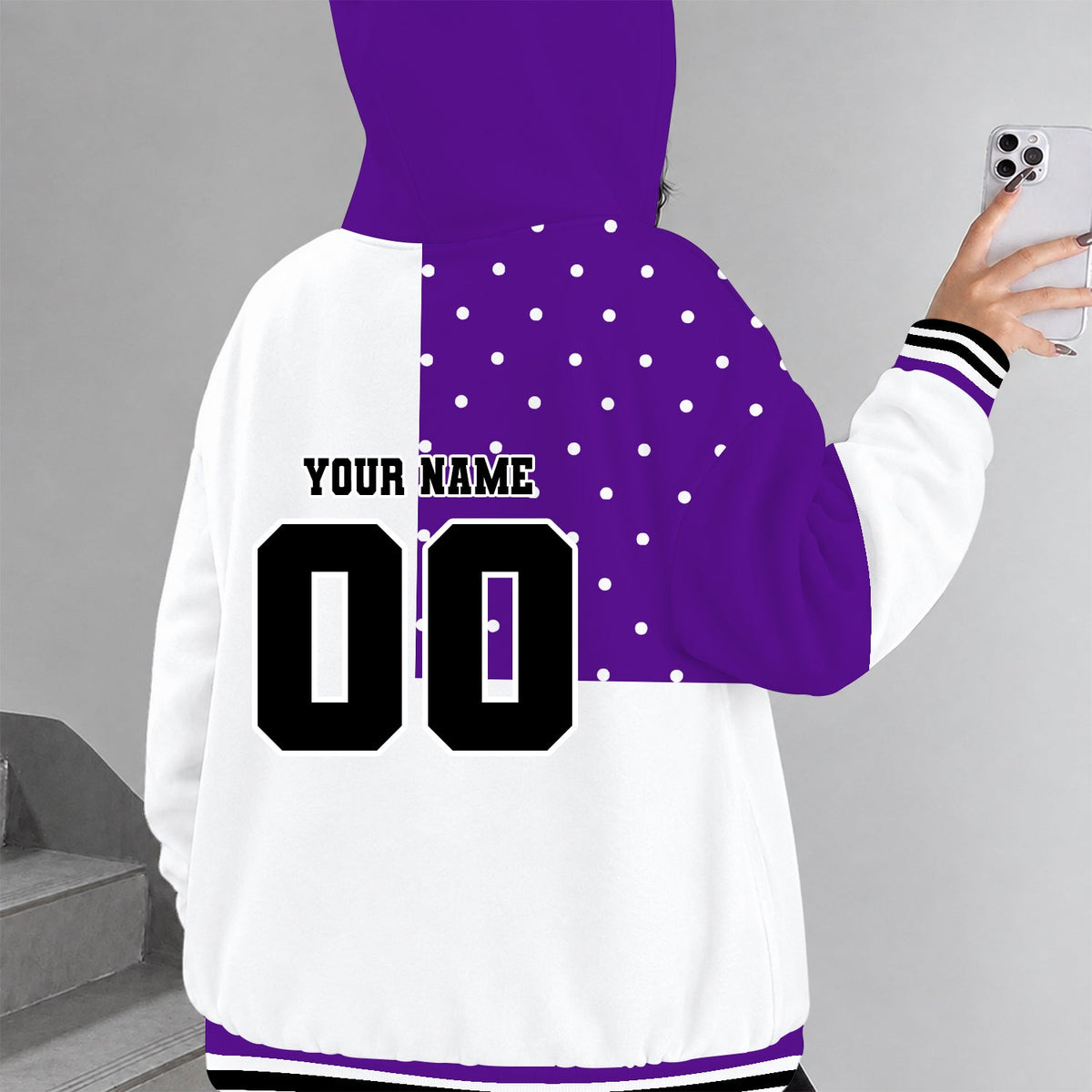 [HOOPS SPECIAL] NEW CUSTOMIZED NCAA CFH06 NOW NORTHWESTERN WILDCATS STRAPPY ZIP HOODIE