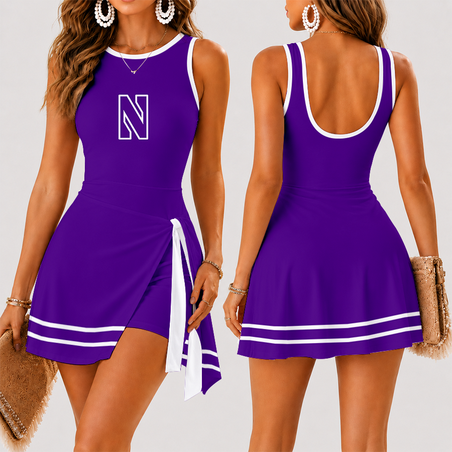 [HOOPS SPECIAL] NEW CUSTOMIZED NCAA CFH06 NOW NORTHWESTERN WILDCATS WOMEN'S SUMMER SKORT DRESS