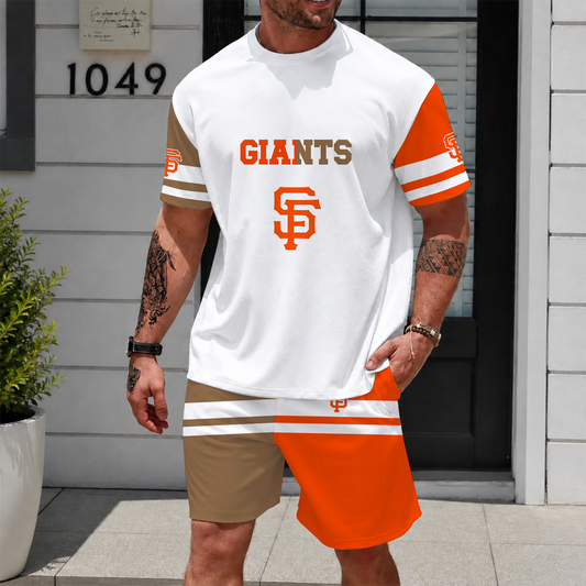 [HOMERUN DEAL] NEW CUSTOMIZED MLB06 SFG SAN FRANCISCO GIANTS UNISEX T-SHIRT & SHORTS SET