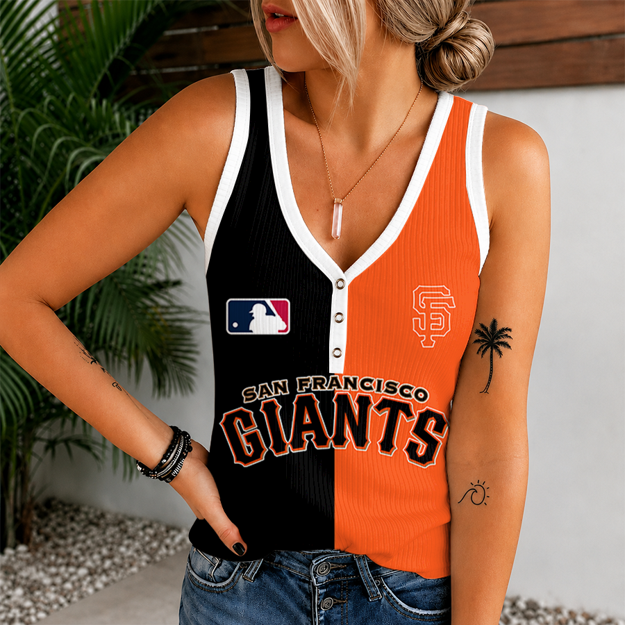 [HOMERUN DEAL] NEW CUSTOMIZED MLB06 SFG SAN FRANCISCO GIANTS WOMEN'S V-NECK TANK TOP