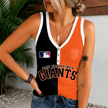 [HOMERUN DEAL] NEW CUSTOMIZED MLB06 SFG SAN FRANCISCO GIANTS WOMEN'S V-NECK TANK TOP