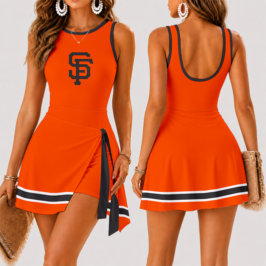[HOMERUN DEAL] NEW CUSTOMIZED MLB06 SFG SAN FRANCISCO GIANTS WOMEN'S SUMMER SKORT DRESS