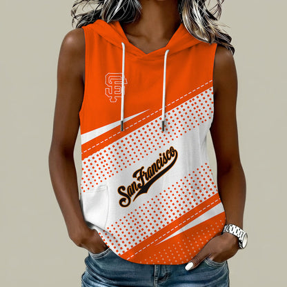 [HOMERUN DEAL] NEW CUSTOMIZED MLB06 SFG SAN FRANCISCO GIANTS WOMEN'S SLEEVELESS HOODED POCKET TANK TOP