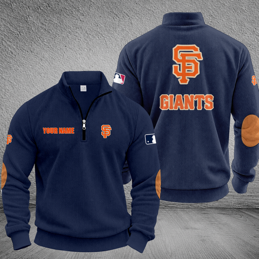 [HOMERUN DEAL] NEW CUSTOMIZED MLB06 SFG SAN FRANCISCO GIANTS MULTICOLOR STRIPED QUATER ZIP SWEATSHIRT