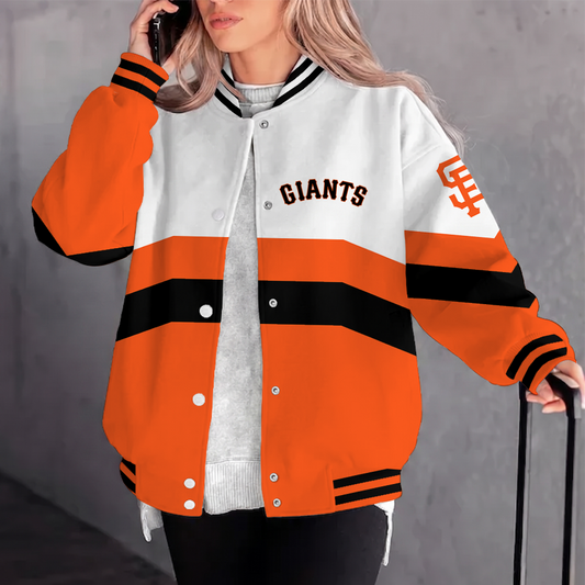 [HOMERUN DEAL] NEW CUSTOMIZED MLB06 SFG SAN FRANCISCO GIANTS SATIN VARSITY & BASEBALL JACKET