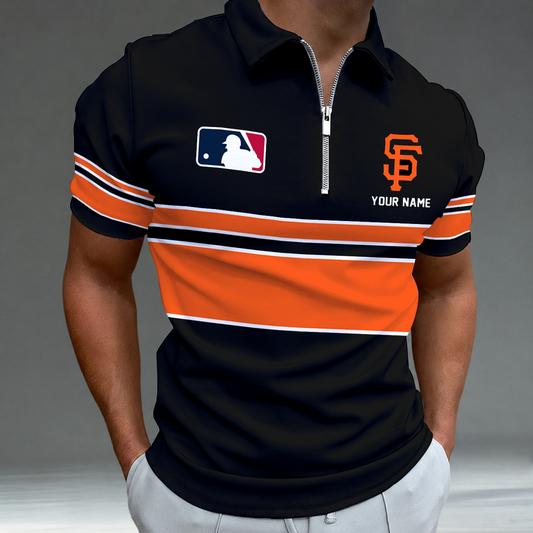 [HOMERUN DEAL] NEW CUSTOMIZED MLB06 SFG SAN FRANCISCO GIANTS ZIP POLO SHIRT