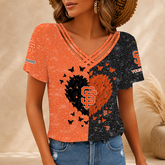 [HOMERUN DEAL] NEW CUSTOMIZED MLB06 SFG SAN FRANCISCO GIANTS V-NECK SHIRT