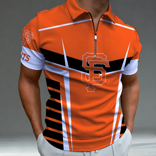 [HOMERUN DEAL] NEW CUSTOMIZED MLB06 SFG SAN FRANCISCO GIANTS ZIP POLO SHIRT