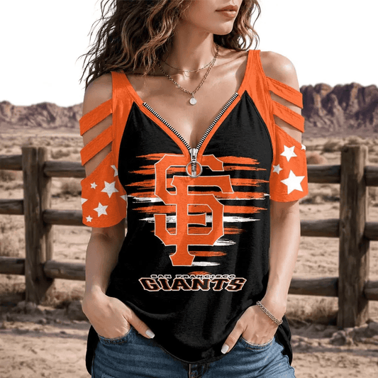 [HOMERUN DEAL] NEW CUSTOMIZED MLB06 SFG SAN FRANCISCO GIANTS STRAPPY COLD-SHOULDER TOP