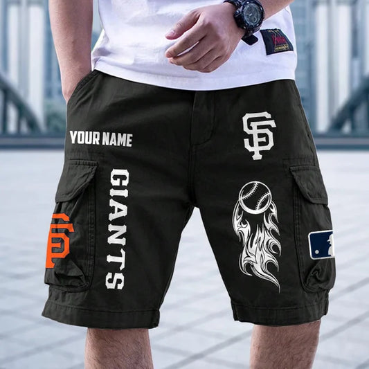 [HOMERUN DEAL] NEW CUSTOMIZED MLB06 SFG SAN FRANCISCO GIANTS MEN'S CARGO SHORTS