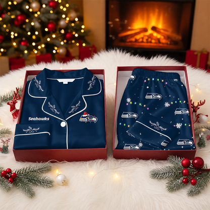 [TOUCHDOWN DEAL] NEW CUSTOMIZED NFL06 SSH SEATTLE SEAHAWKS LONG-SLEEVE PAJAMA SET