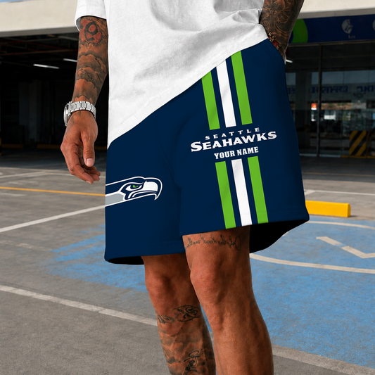 [TOUCHDOWN DEAL] NEW CUSTOMIZED NFL06 SSH SEATTLE SEAHAWKS SHORT PANTS