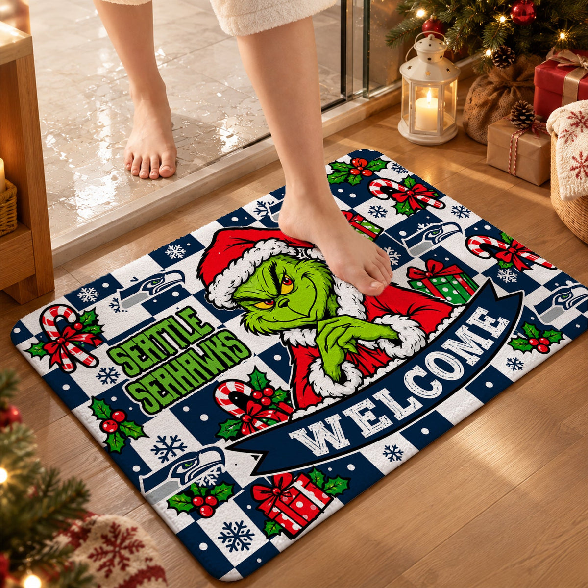 [TOUCHDOWN DEAL] NEW CUSTOMIZED NFL06 SSH THE SEAHAWKS FLOOR MAT & DOOR MAT