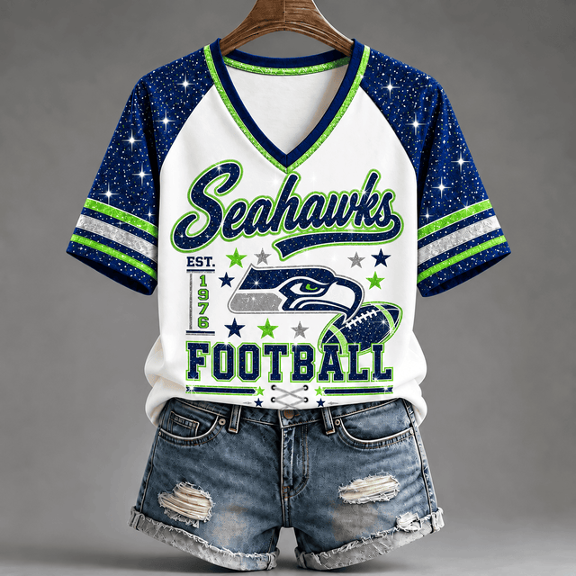 [TOUCHDOWN DEAL] NEW CUSTOMIZED NFL06 SSH THE SEAHAWKS BUC-EE'S V-NECK FEMALE SHIRT