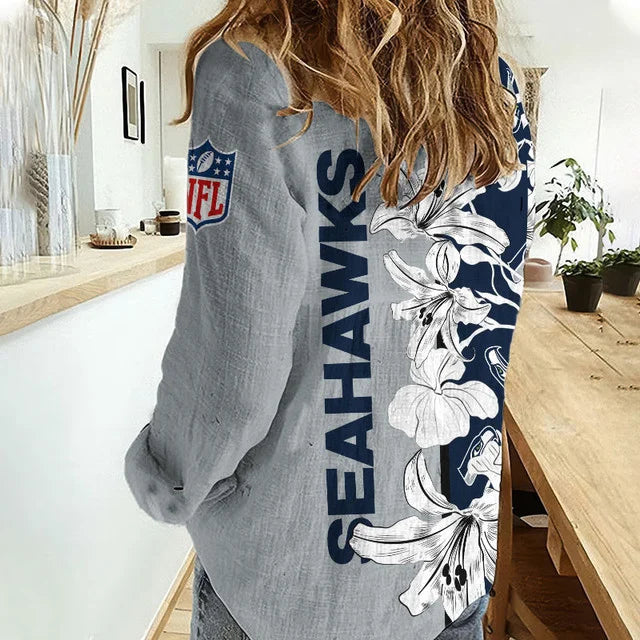 [TOUCHDOWN DEAL] NEW CUSTOMIZED NFL06 SSH SEATTLE SEAHAWKS WOMEN CASUAL SHIRT FOR FAN