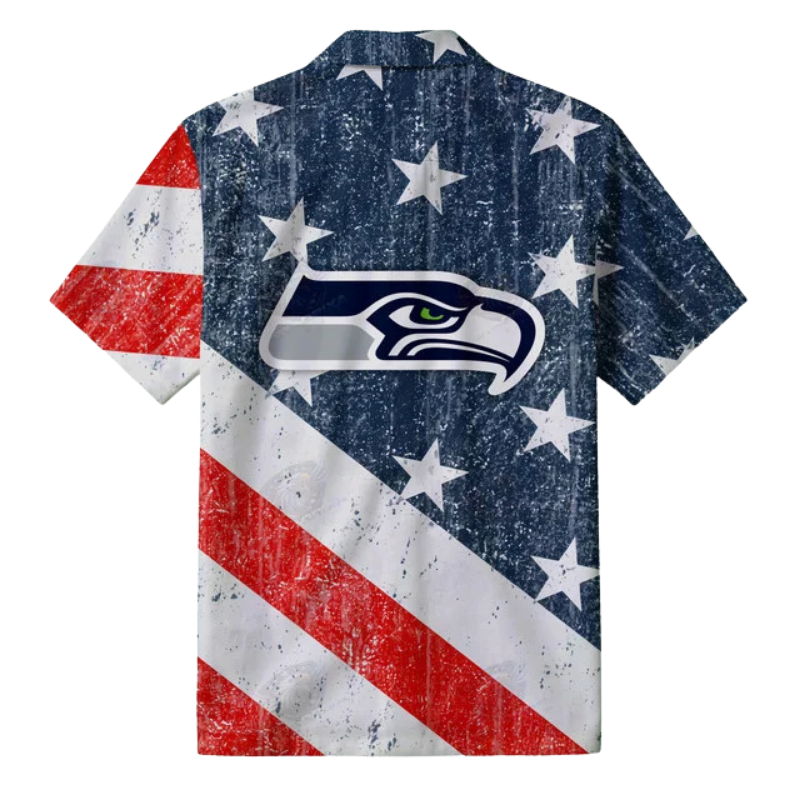 [TOUCHDOWN DEAL] NEW CUSTOMIZED NFL06 SSH SEATTLE SEAHAWKS PATRIOTIC 250 USA HAWAIIAN SHIRT