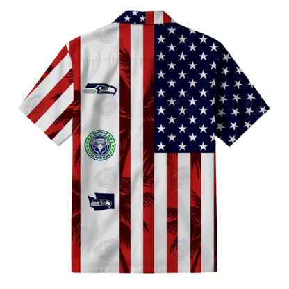 [TOUCHDOWN DEAL] NEW CUSTOMIZED NFL06 SSH SEATTLE SEAHAWKS PATRIOTIC 250 USA HAWAIIAN SHIRT