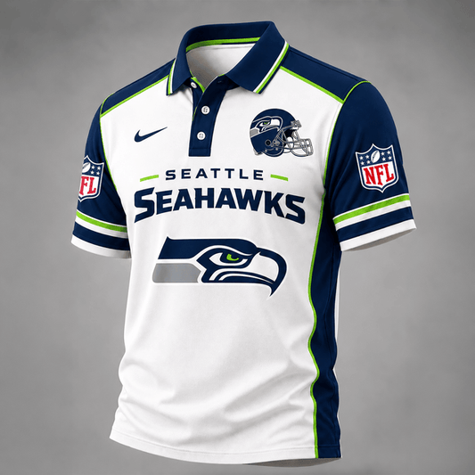 [TOUCHDOWN DEAL] NEW CUSTOMIZED NFL06 SSH THE SEAHAWKS POLO SHIRT
