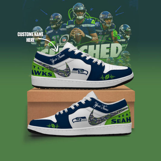 [TOUCHDOWN DEAL] NEW CUSTOMIZED NFL06 SSH SEATTLE SEAHAWKS AIR JORDAN LOW SHOES