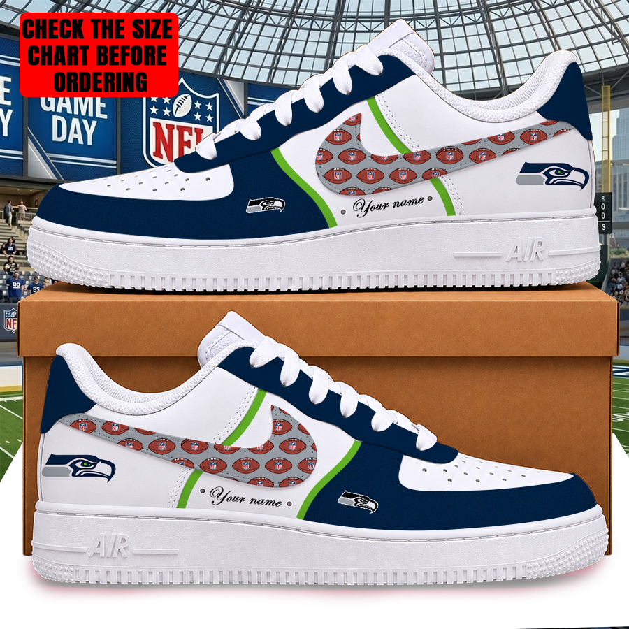 [TOUCHDOWN DEAL] NEW CUSTOMIZED NFL06 SSH SEATTLE SEAHAWKS AF1 SHOES