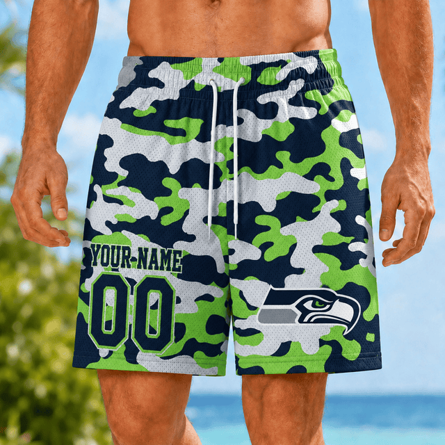 [TOUCHDOWN DEAL] NEW CUSTOMIZED NFL06 SSH SEATTLE SEAHAWKS SHORT PANTS
