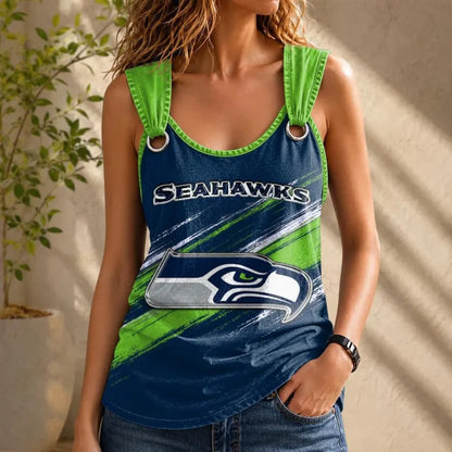 [TOUCHDOWN DEAL] NEW CUSTOMIZED NFL06 SSH SEATTLE SEAHAWKS O-RING SHOULDER TANK TOP