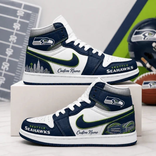 [TOUCHDOWN DEAL] NEW CUSTOMIZED NFL06 SSH SEATTLE SEAHAWKS AIR JORDAN 1