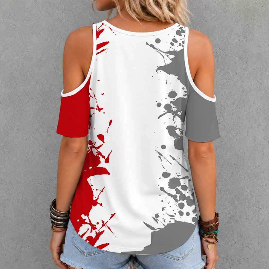 [PUCK DROP DEAL] NEW CUSTOMIZED NCAA MFF06 WSB WISCONSIN BADGERS CRISS CROSS V-NECK TOP