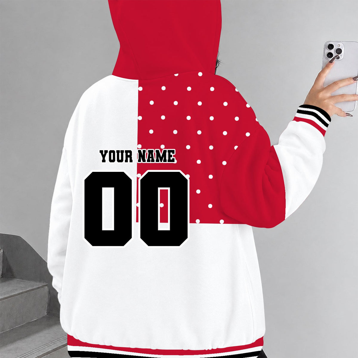 [PUCK DROP DEAL] NEW CUSTOMIZED NCAA MFF06 WSB WISCONSIN BADGERS STRAPPY ZIP HOODIE
