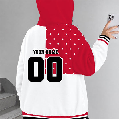 [PUCK DROP DEAL] NEW CUSTOMIZED NCAA MFF06 WSB WISCONSIN BADGERS STRAPPY ZIP HOODIE